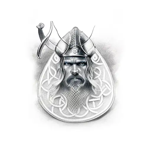 viking battle tattoo design idea