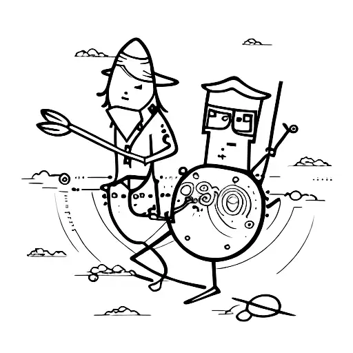  stickman and circle with "idiotas" in morse  tattoo design idea