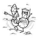  stickman and circle with "idiotas" in morse  tattoo design idea