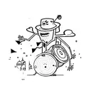  stickman and circle with "idiotas" in morse  tattoo design idea