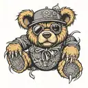 gangsta teddy bear tattoo design idea