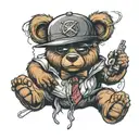 gangsta teddy bear tattoo design idea