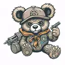 gangsta teddy bear tattoo design idea