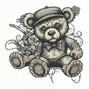 gangsta teddy bear tattoo design idea