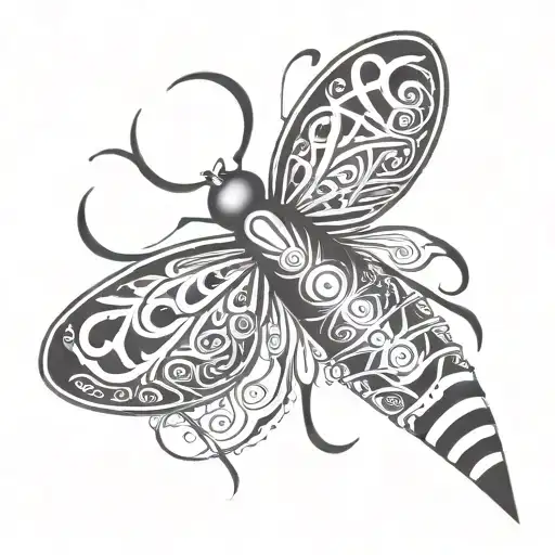 classic tribal firefly manly  tattoo design idea