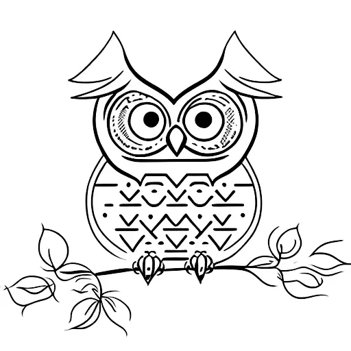 cute owl tattoo design idea