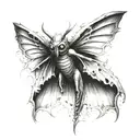 mothman horror  tattoo design idea