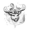 a combination of a leo, a taurus, an Aries and a Sagittarius tattoo design idea