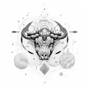 a combination of a leo, a taurus, an Aries and a Sagittarius tattoo design idea