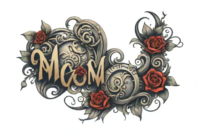 mom tribute tattoo design idea