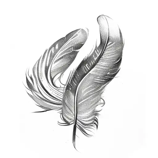 colourful feather and letter never give up in black colour tattoo design idea