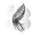 colourful feather and letter never give up in black colour tattoo design idea