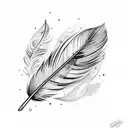colourful feather and letter never give up in black colour tattoo design idea