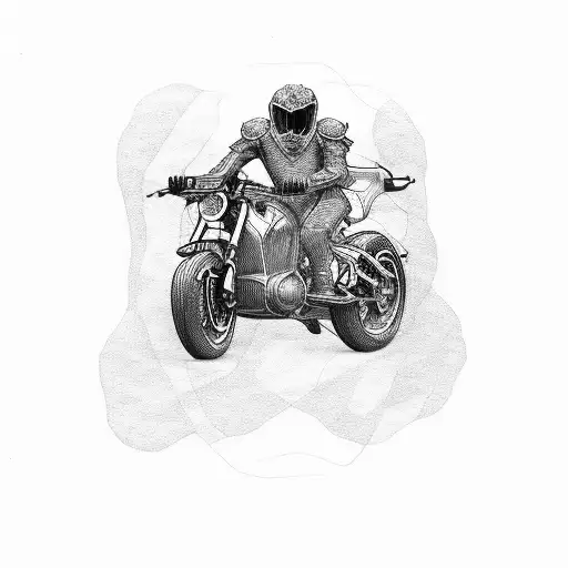 Motorcycle and skateboard  tattoo design idea