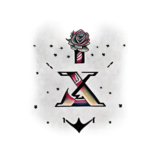 arm tribal with 3 letters V along with something remates to a father with two daughters and love tattoo design idea