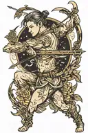 Sagittarius archer shooting tattoo design idea