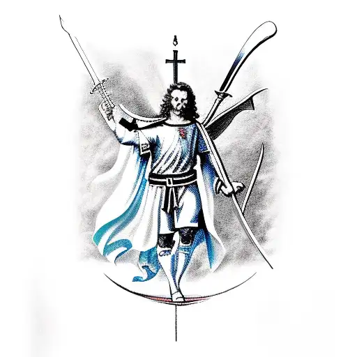 st michael with a sword tattoo design idea