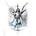 st michael with a sword tattoo design idea