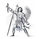 st michael with a sword tattoo design idea
