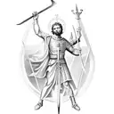 st michael with a sword tattoo design idea