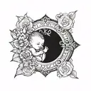 babies birth date tattoo design idea