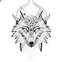 viking wolf tattoo design idea