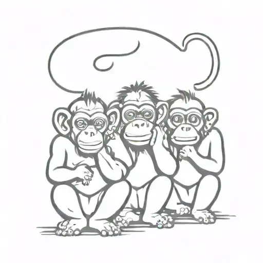 3 wise monkeys tattoo design idea