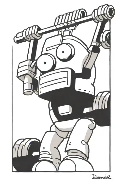 bender futurama barbell lift tattoo design idea