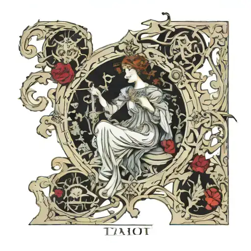 tarot, medieval, arthur rackham, art nouveau, william morris tattoo design idea