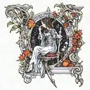 tarot, medieval, arthur rackham, art nouveau, william morris tattoo design idea