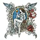 tarot, medieval, arthur rackham, art nouveau, william morris tattoo design idea