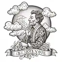 Be joyful in hope, patient in affliction, faithful in prayer. with clouds behind it   tattoo design idea