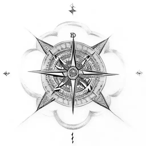 a tattoo with the viking compass and runes of power tattoo design idea