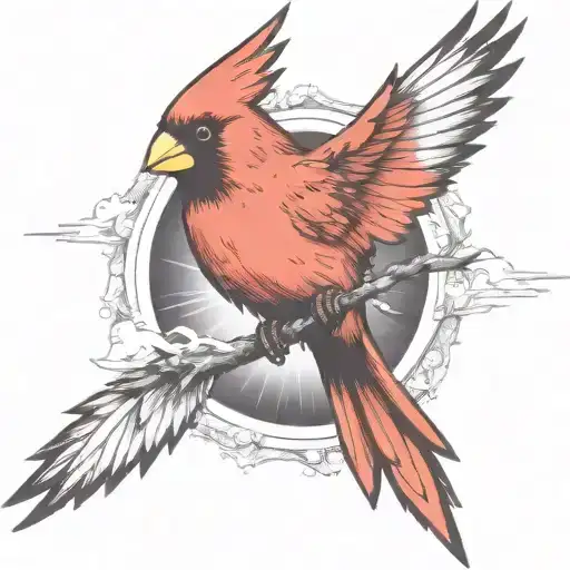 A Cardinal Flying tattoo design idea