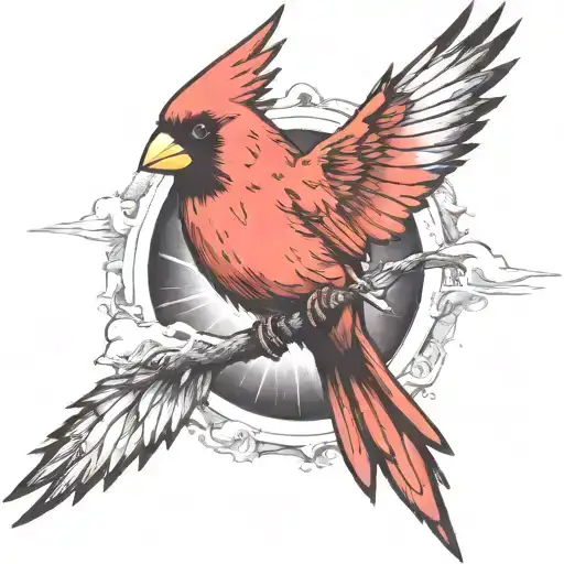 A Cardinal Flying tattoo design idea