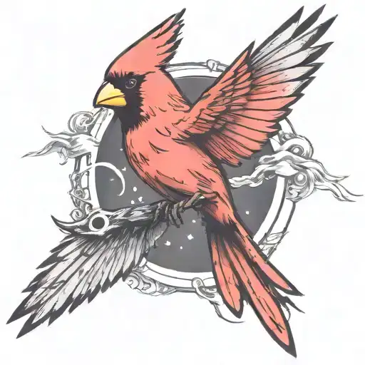 A Cardinal Flying tattoo design idea