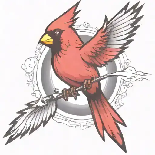 A Cardinal Flying tattoo design idea