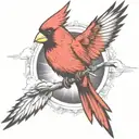 A Cardinal Flying tattoo design idea