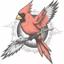 A Cardinal Flying tattoo design idea