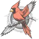 A Cardinal Flying tattoo design idea
