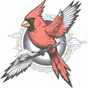 A Cardinal Flying tattoo design idea