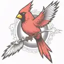 A Cardinal Flying tattoo design idea