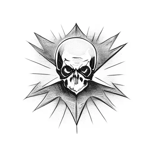 vampire skull with spider webs tattoo design idea
