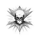 vampire skull with spider webs tattoo design idea