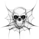 vampire skull with spider webs tattoo design idea