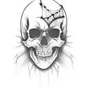 vampire skull with spider webs tattoo design idea