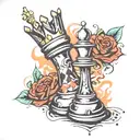 king chess piece tattoo design idea