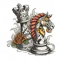king chess piece tattoo design idea