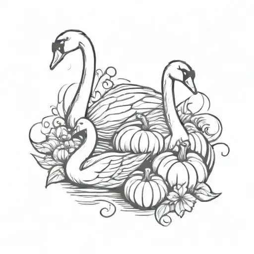 swan, animals, pumpkins, tribute tattoo design inspired tattoo design idea