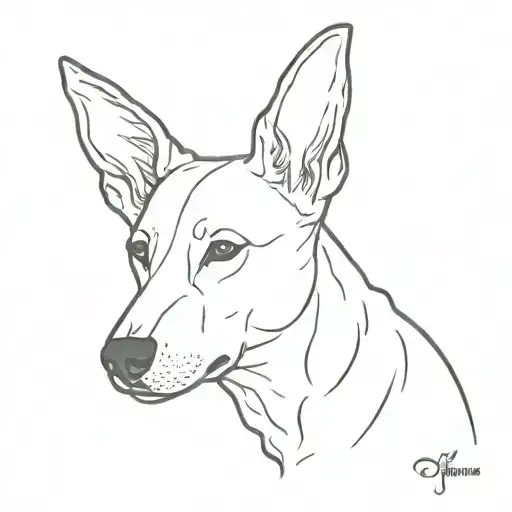 dogs ears outline tattoo design idea